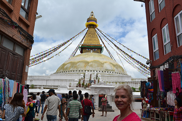 Nepal Sandy-at-Boudhanath-Stupa