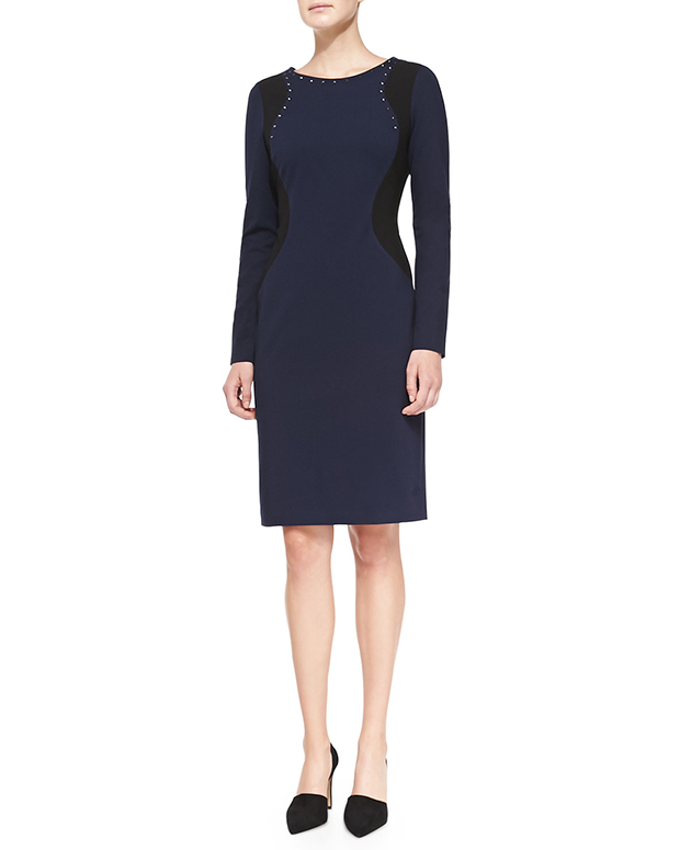 GET THE LOOK: NYDJ, Portia Long-Sleeve Contour Sheath Dress, $148 > 