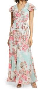 Floral Flutter Sleeve Dress