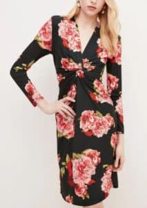 Floral Jersey Twist Knot Midi Dress​