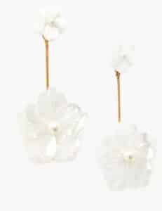 Mother Of Pearl Zinnia Flower Earrings