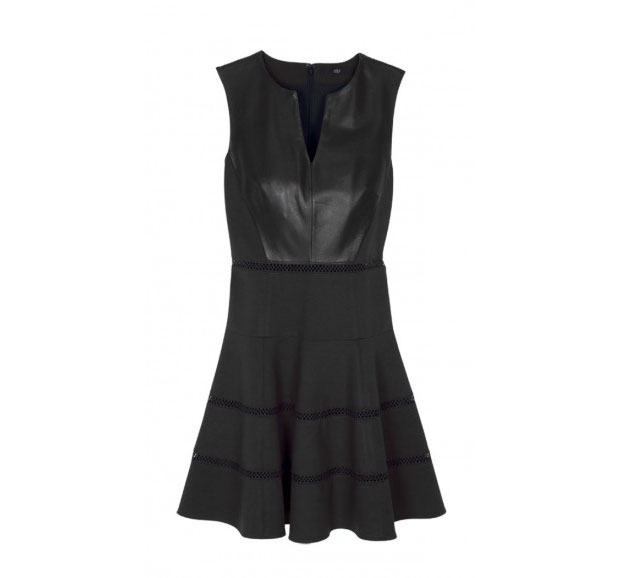 GET THE LOOK: Tibi, Leather Flirty Dress, SALE $390 >
