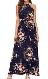 Vintage Floral Print Maxi Dress