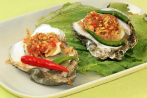 Fresh oyster and spicy