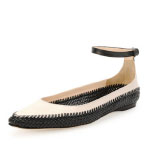 GET THE LOOK: Bottega Veneta, Ankle strap Leather Flat, $850 > 