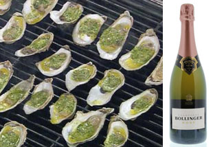 Emeril-Grilled-Oysters-and-Bollinger-Brut-Rose Aphrodisiac Starter