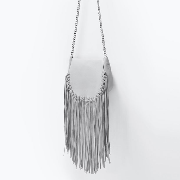 GET THE LOOK: Zara, Fringe Leather Messenger Bag, $69.90 > 