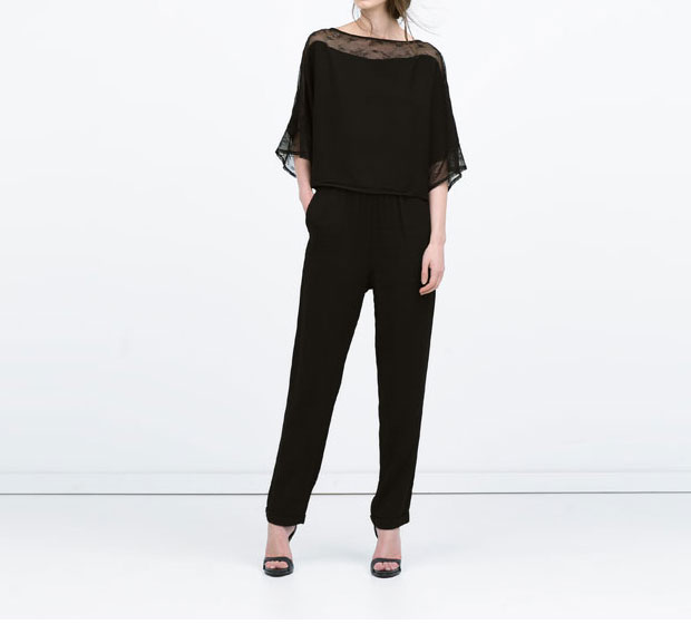 GET THE LOOK: Zara, Combined Tulle Jumpsuit, $99.90 >