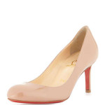 Christian Louboutin Simple Patent Red Sole Pump, Nude