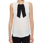 Theory Turnia Bow-Front Silk Blouse