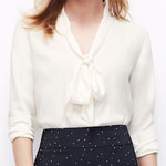 Ann Taylor Crep Tie-Neck blouse