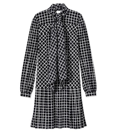 Nave Grid Silk Dress