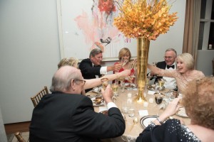 Judy Ninman proposing a toast.