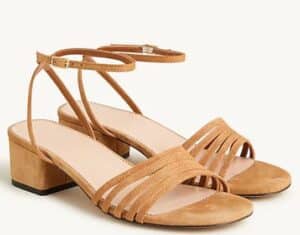 Block-heel multistrap sandals in suede