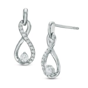 Diamond infinity drop earrings