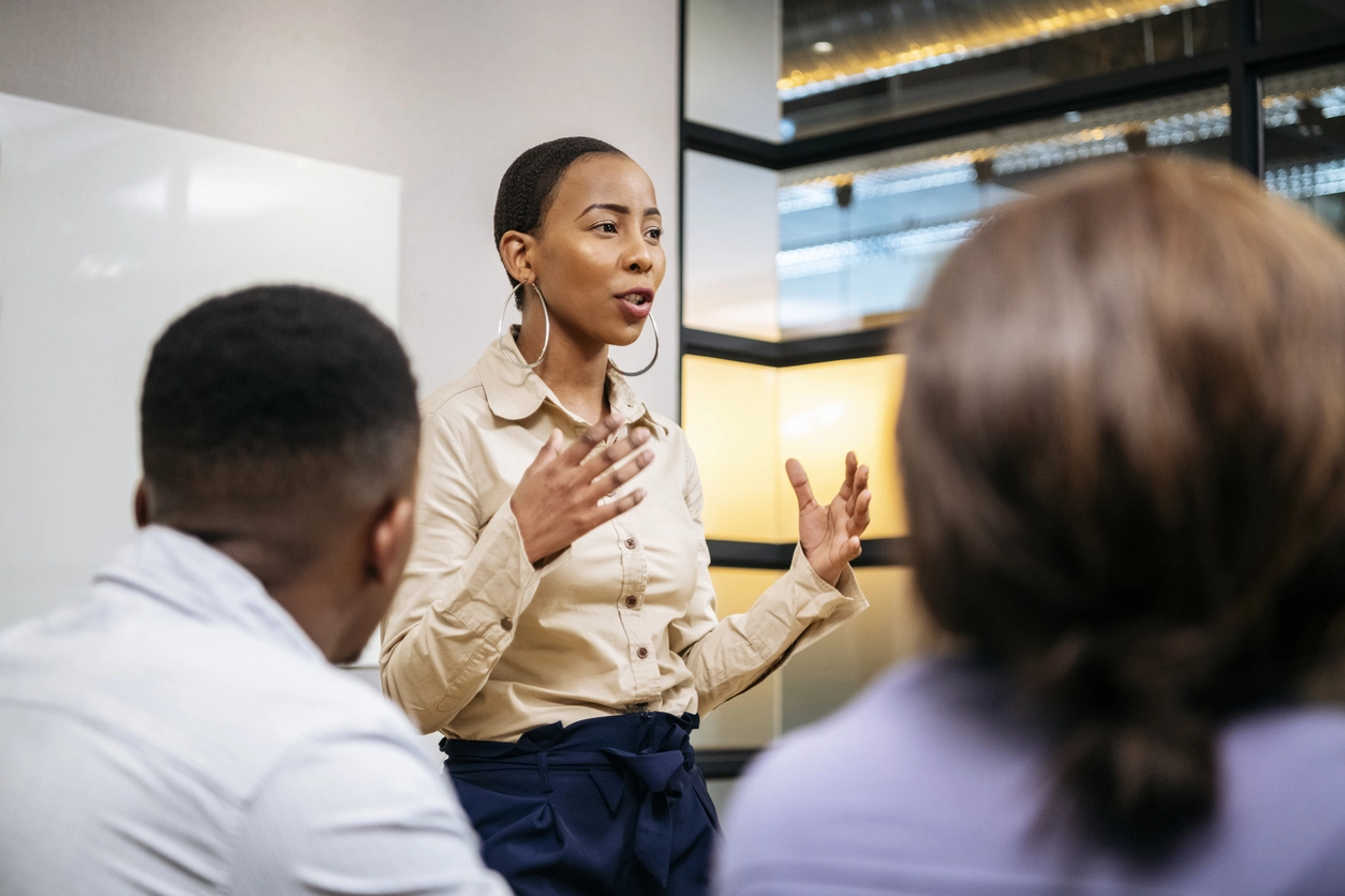 Woman in charge, boss lady, woman in conference room