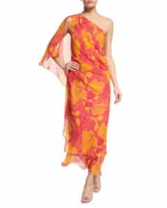 Diane von Furstenburg Nori Flower Power Silk Maxi Dress, Fuchsia