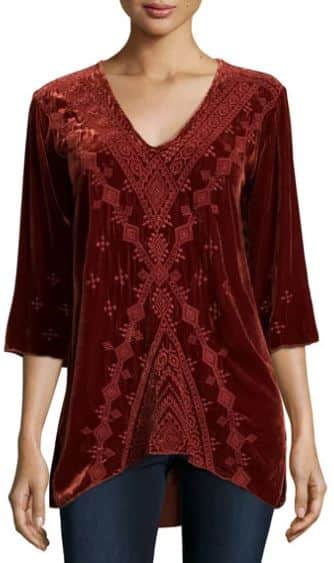 Shobah Embroidered Velvet Tunic, JWLA for Johnny Was