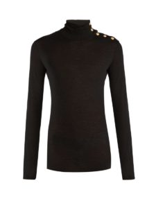 Balmain Roll-Neck Button-Fastening Sweater, $583