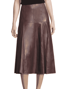 Halston Heritage Paneled Leather Skirt
