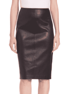  Saks Fifth Avenue Collection Leather Pencil Skirt