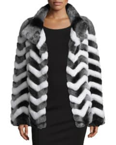Belle Fare Chevron Fur Jacket