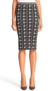 Alice + Olivia 'Delphie' Wool Knit Houndstooth Pencil Skirt