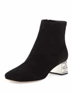 Miu Miu Suede Jewel-Heel Ankle Boot