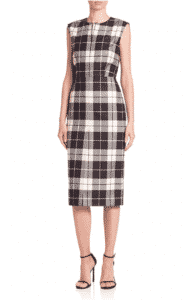 Max Mara Miriam Plaid Wool Sheath Dress, $825