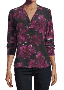 Equipment Adalyn Long-Sleeve Floral-Print Silk Shirt