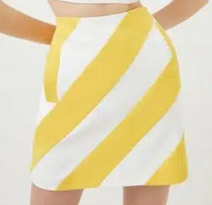 Compact Stretch Diagonal Stripe Mini Skirt