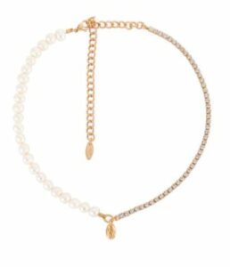 Ettika Pearl & Chain Necklace, $75
