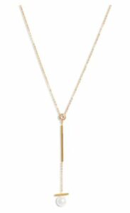 Knotty Imitation Pearl Drop Y-Necklace, $58