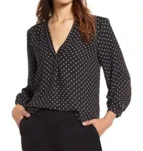 Polka Dot V-Neck Top