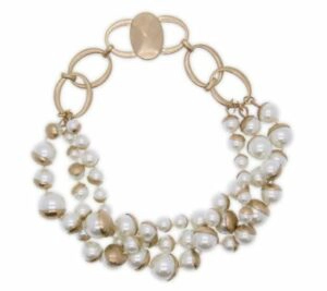 Saachi Half Moon Faux Pearl Layered Necklace