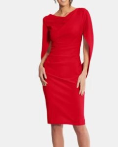 Betsy and Adam Caped Sheath Dress