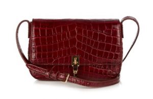 Cynnie Crocodile-Effect Leather Cross-Body Bag