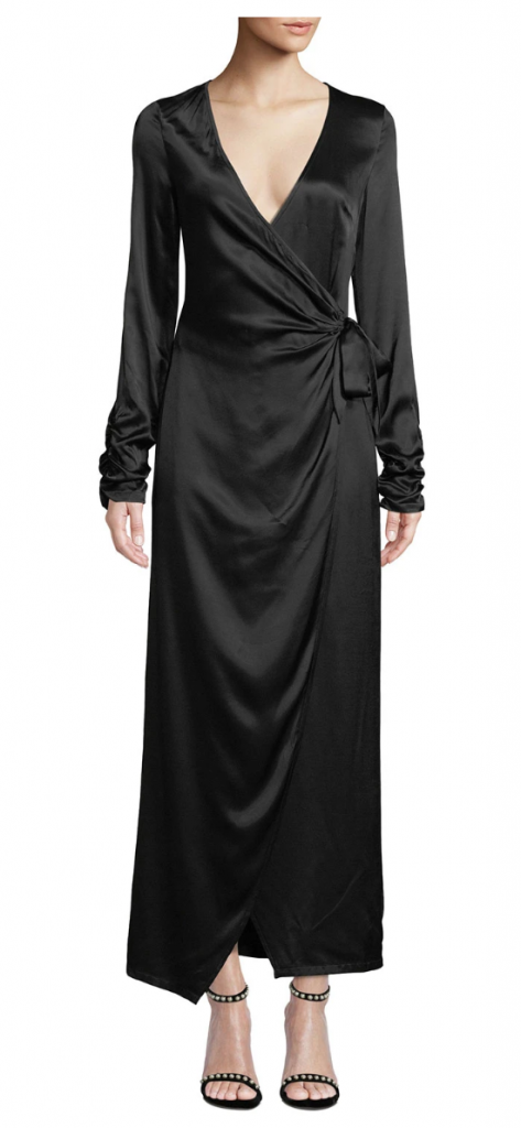 Donna Mizani Austen Long-Sleeve Maxi-Length Wrap Dress