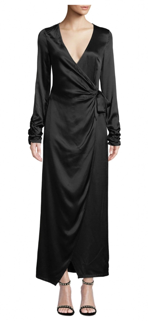 Donna Mizani Austen Long-Sleeve Maxi-Length Wrap Dress