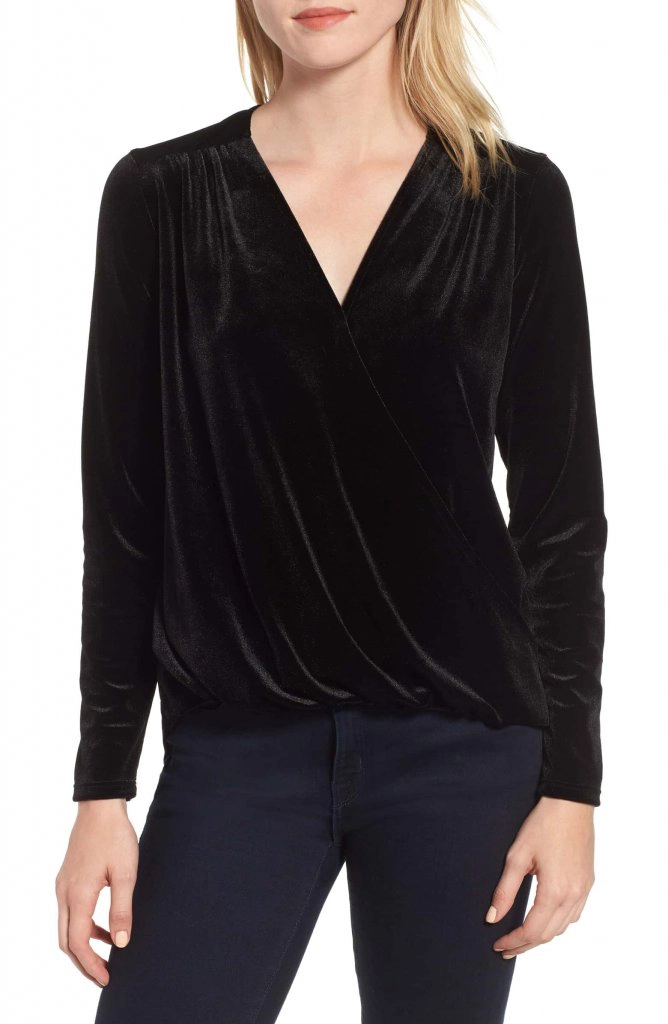 Gibson x Glam Squad Mallory Velvet Wrap Top