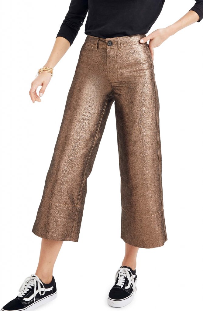 Madwell Langford Metallic Crop Wide Leg Pants