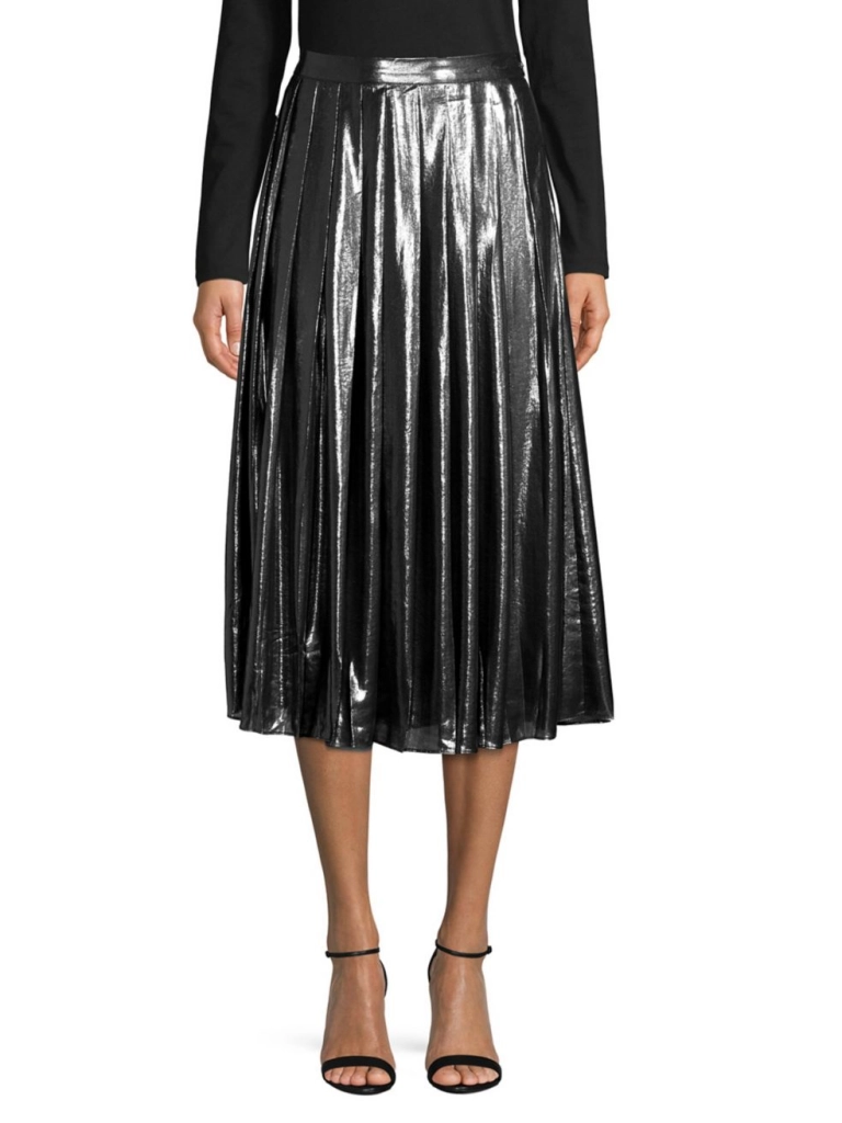 Michael Kors Metallic Pleated Skirt