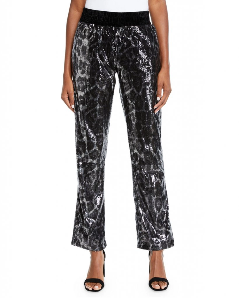 RtA Ash Sequin Leopard-Print Pants