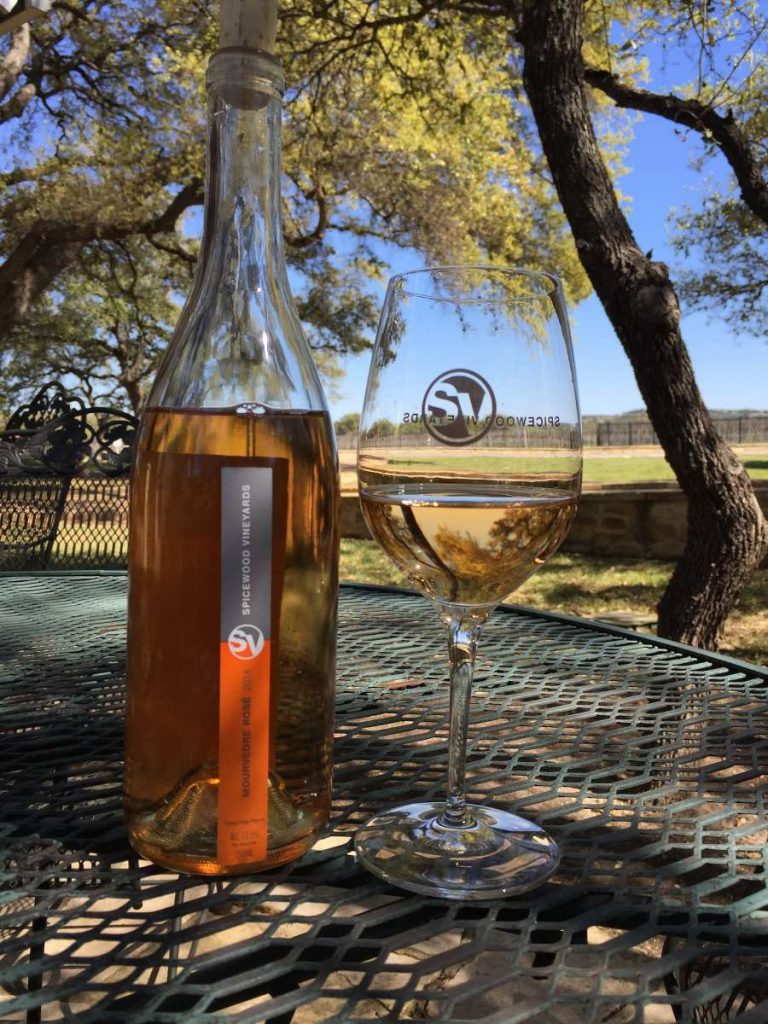Spicewood Mourvedre Rose with Vineyard View