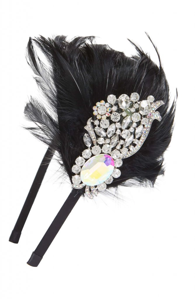 Tasha Crystal & Feather Statement Headband
