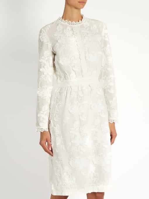 Foraine Embroidered Cotton-Voile Dress