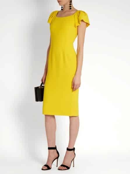 Dolce Gabbana Cap-Sleeved Cady Midi Dress