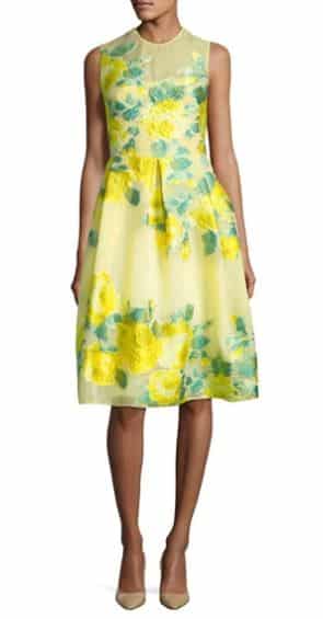 Floral Fil Coupe Full-Skirt Dress