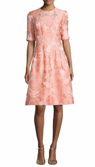 Floral Fil Coupe Half-Sleeve Dress