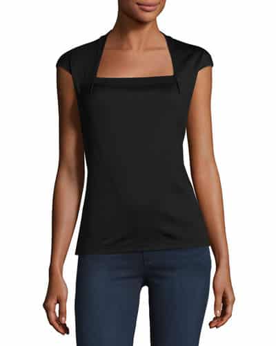 Giada Swiss Cotton Cap-Sleeve Top
